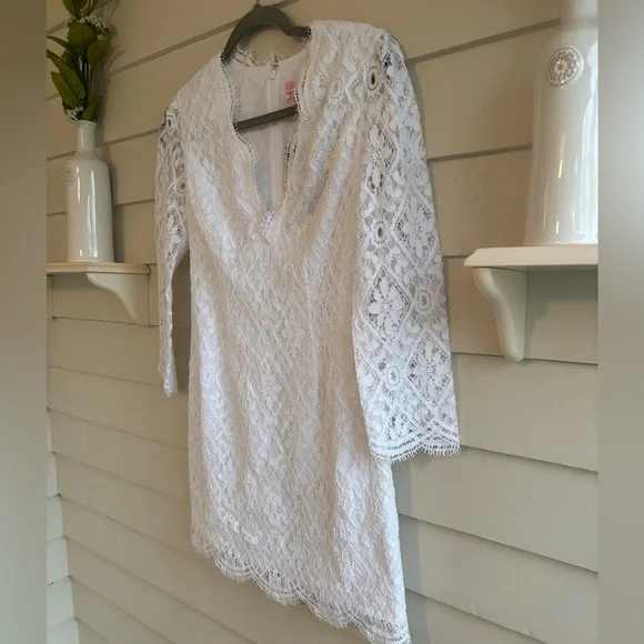 Lilly Pulitzer Meryl Dress Resort White Diamond Lace Size 0 New with Tags - Picture 11 of 16
